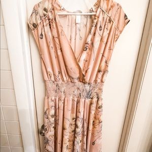 Floral peach dress